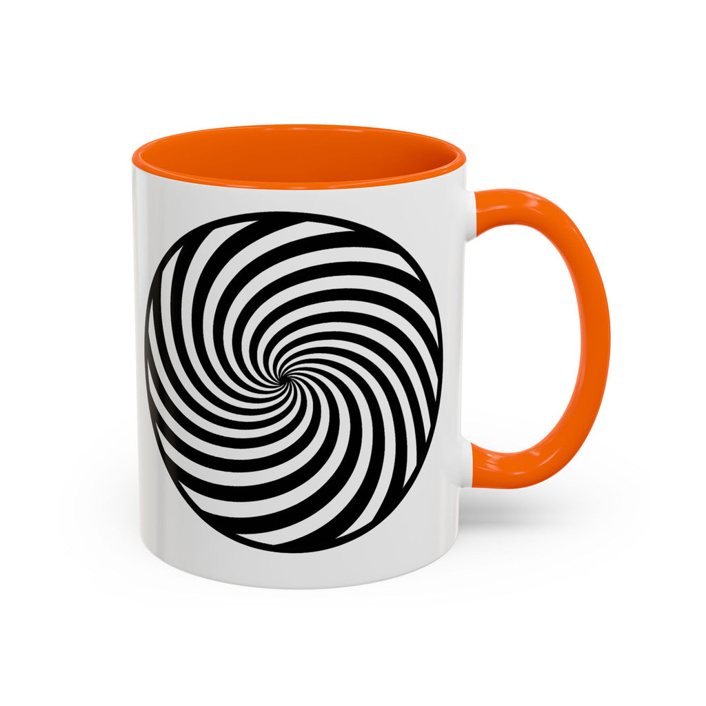 Hypnotic Swirl Accent Mug — Black & White Spiral Coffee Cup (11/15oz)