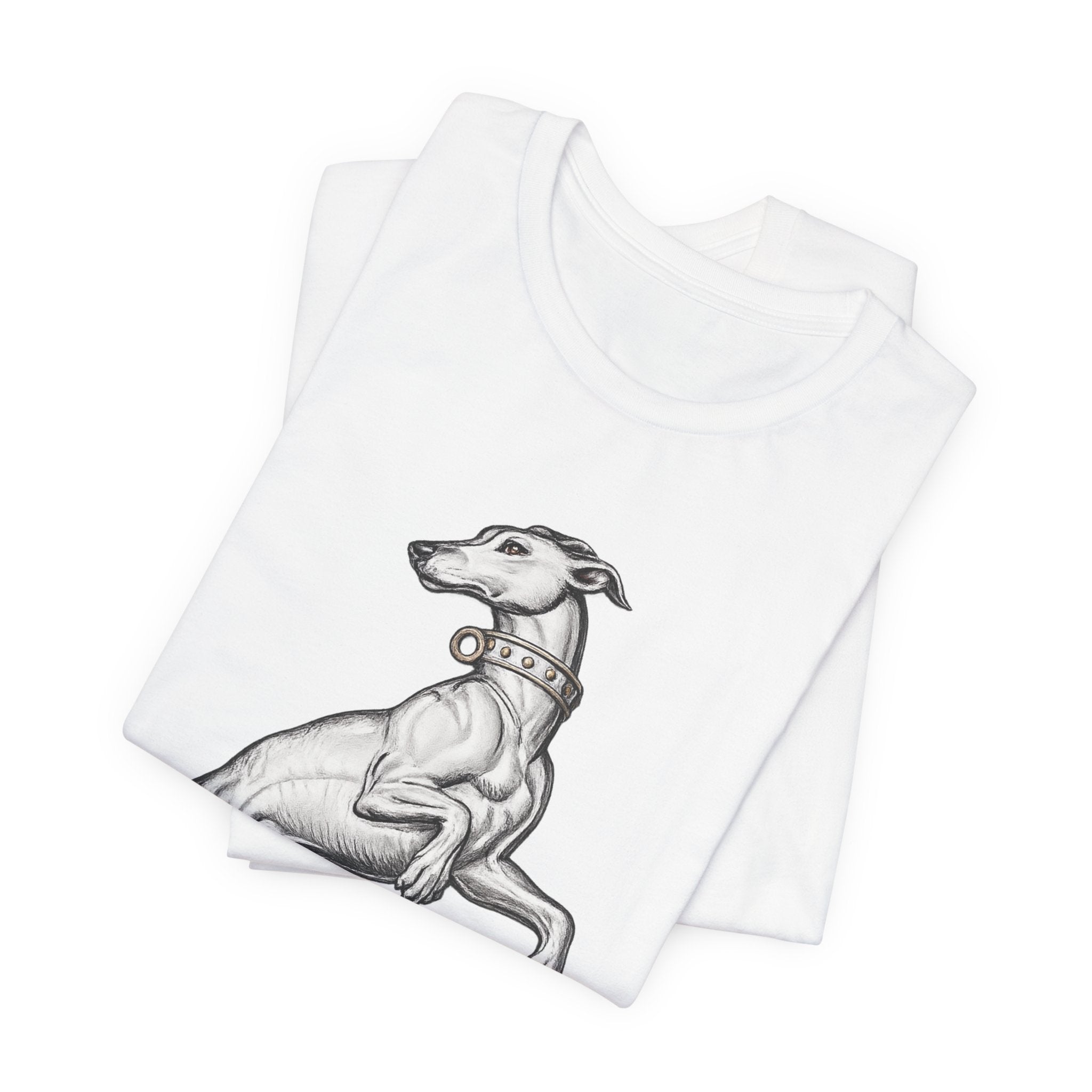 Greyhound Illustration T‑Shirt — Elegant Whippet Dog Art Tee