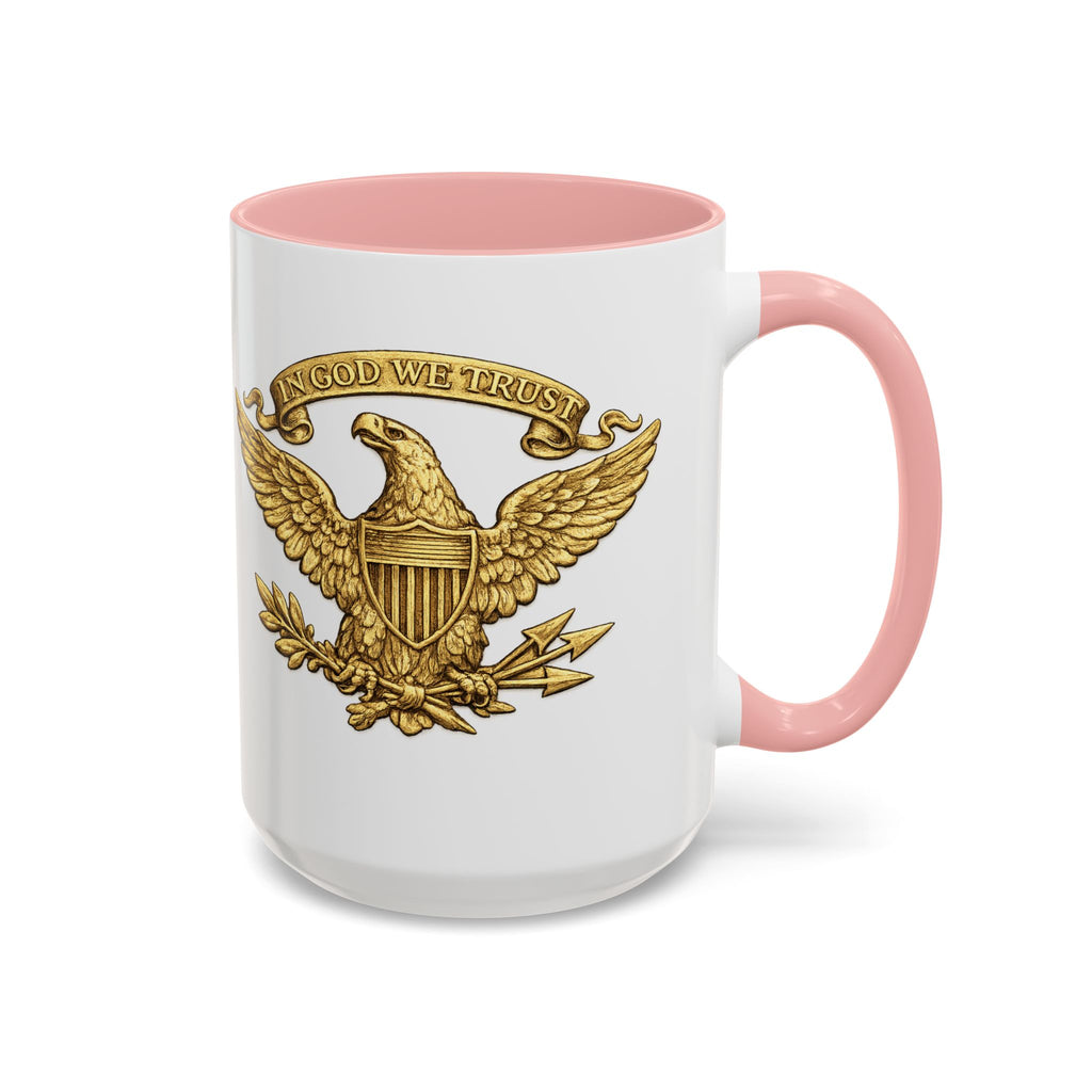 Gold Eagle 'In God We Trust' Accent Coffee Mug — Patriotic 11/15oz
