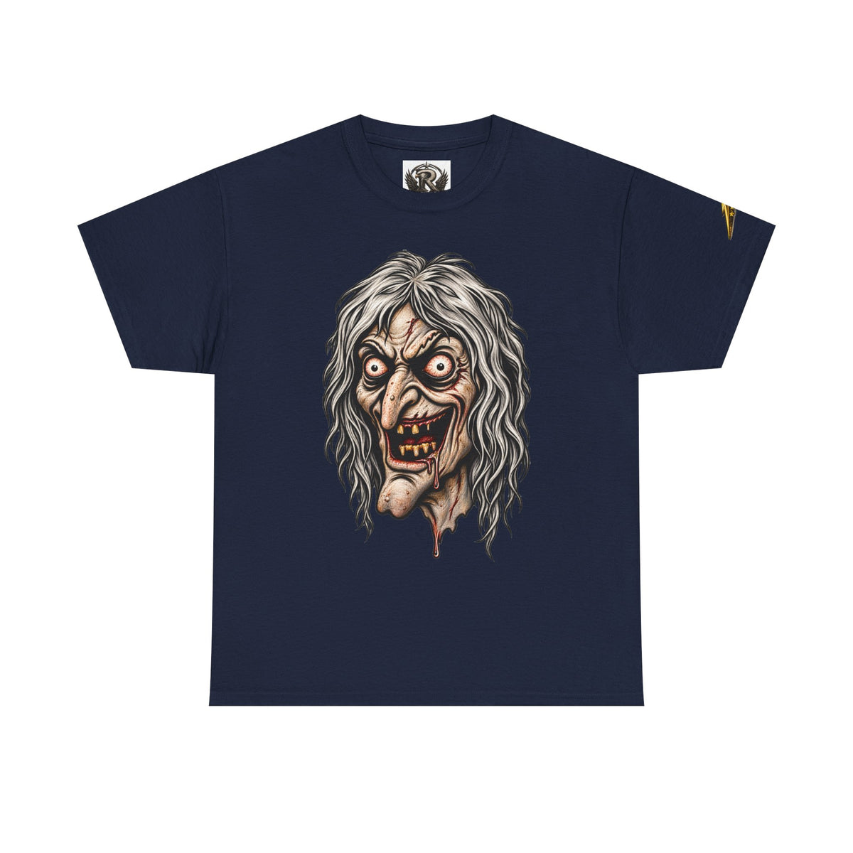 Horror Witch Face T‑Shirt — Creepy Vintage Monster Graphic Tee