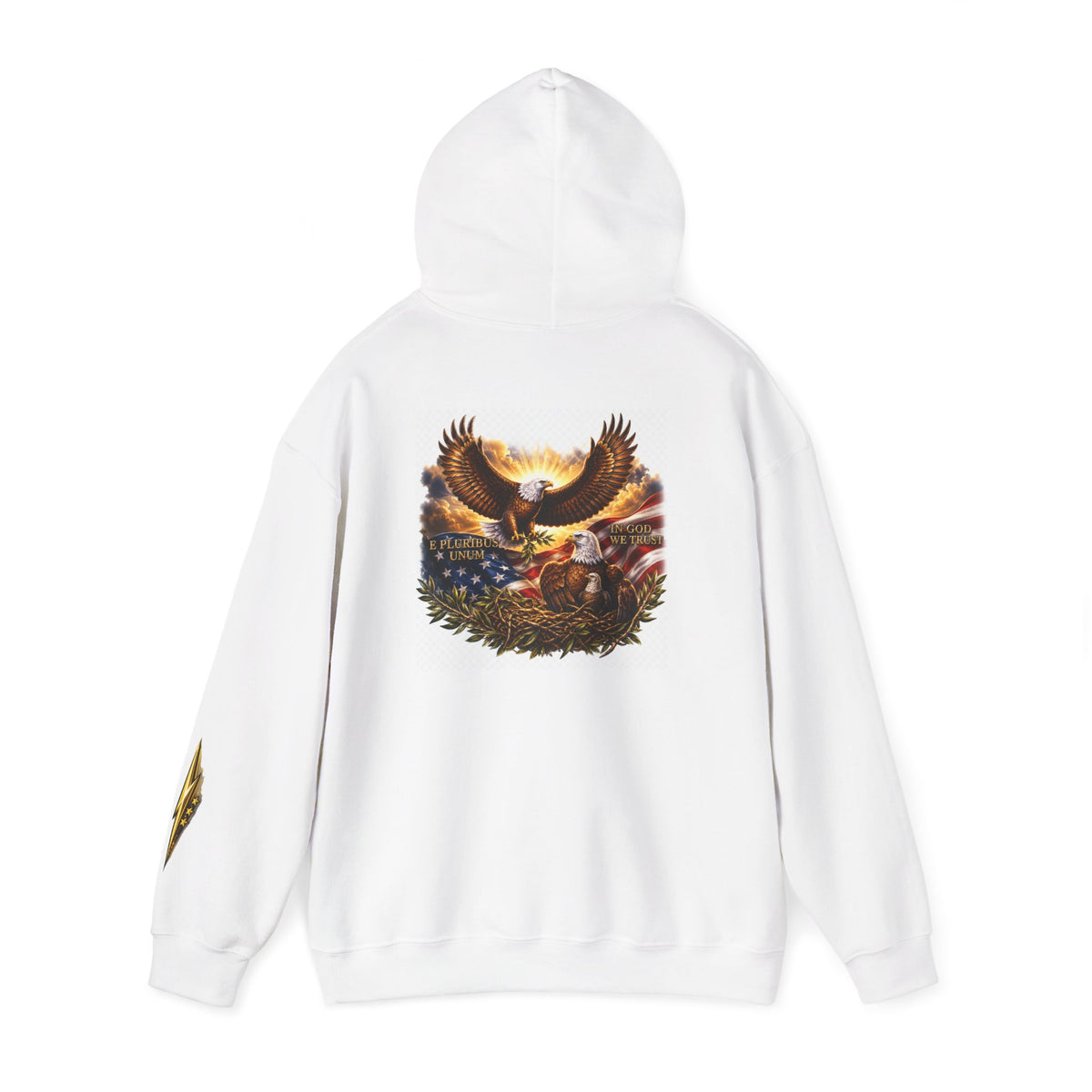 Patriotic Eagle Hoodie – American Flag & Bald Eagle Graphic Sweatshirt