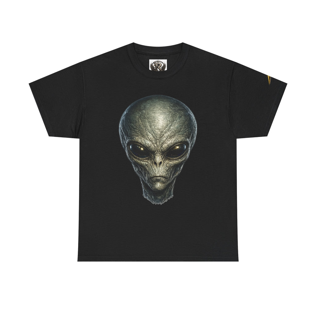 Alien Head Graphic Tee — Realistic Extraterrestrial Sci‑Fi T‑Shirt
