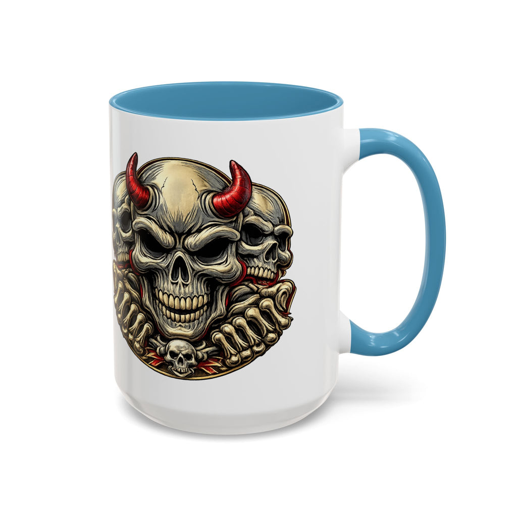 Devil Skull Accent Coffee Mug – Gothic Demon Skull Design (11/15 oz)