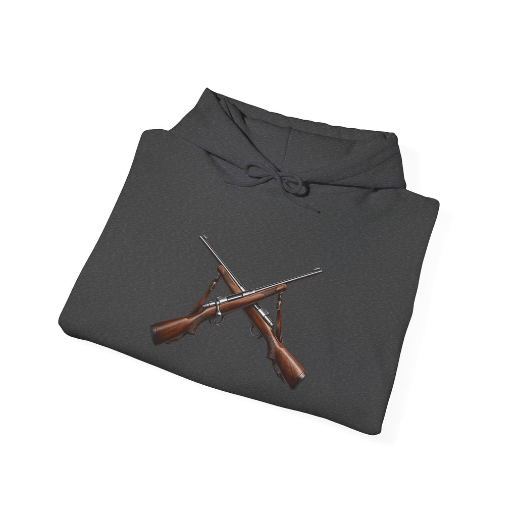 Rifle Crossed Graphic Hoodie — Vintage Hunting Pullover