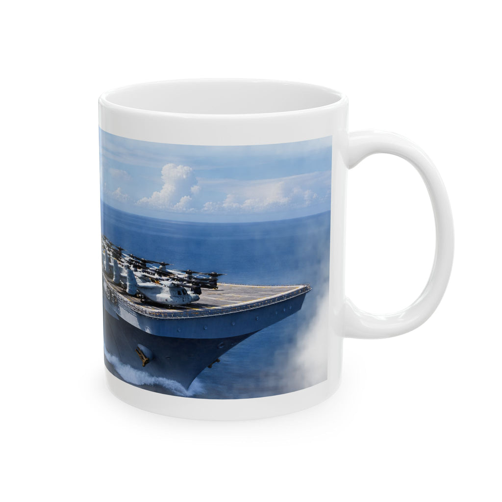Navy Aircraft Carrier Ceramic Mug — Military Ship Coffee Cup (11oz/15oz)