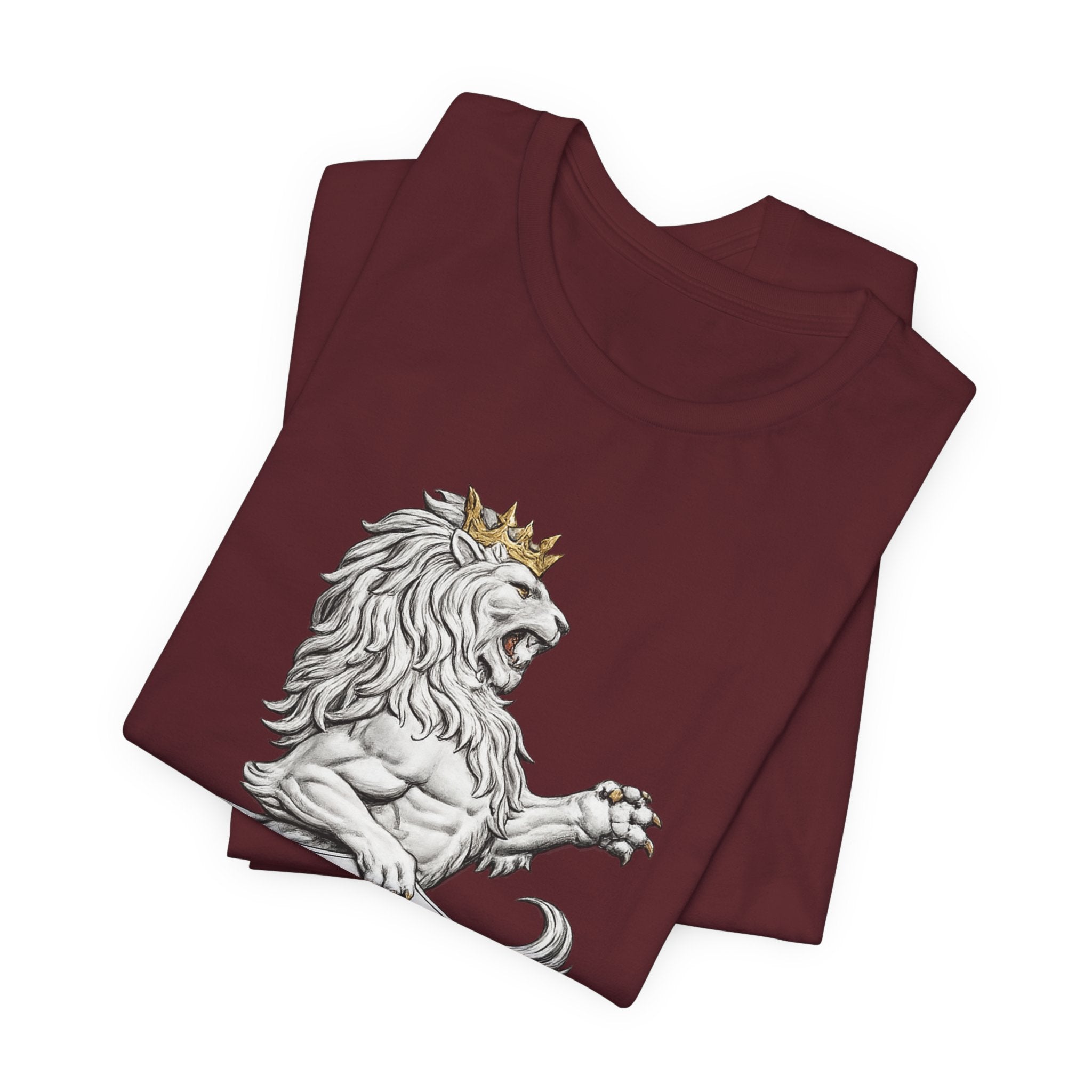 Lion Crest T-Shirt — Regal Sun Shield Graphic Tee