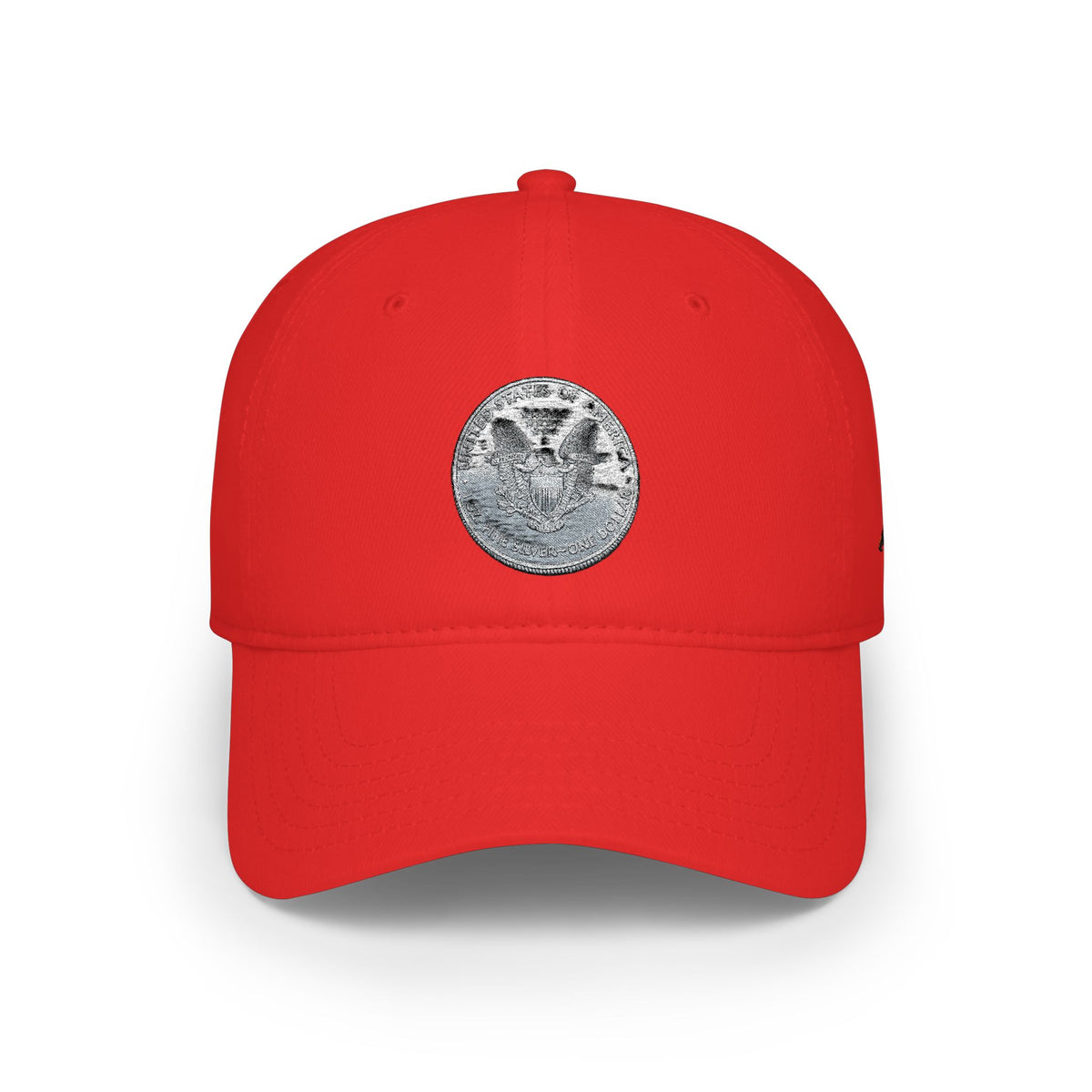 Low Profile Baseball Cap with Silver Coin Patch — Vintage Coin Dad Hat, Casual Streetwear Cap