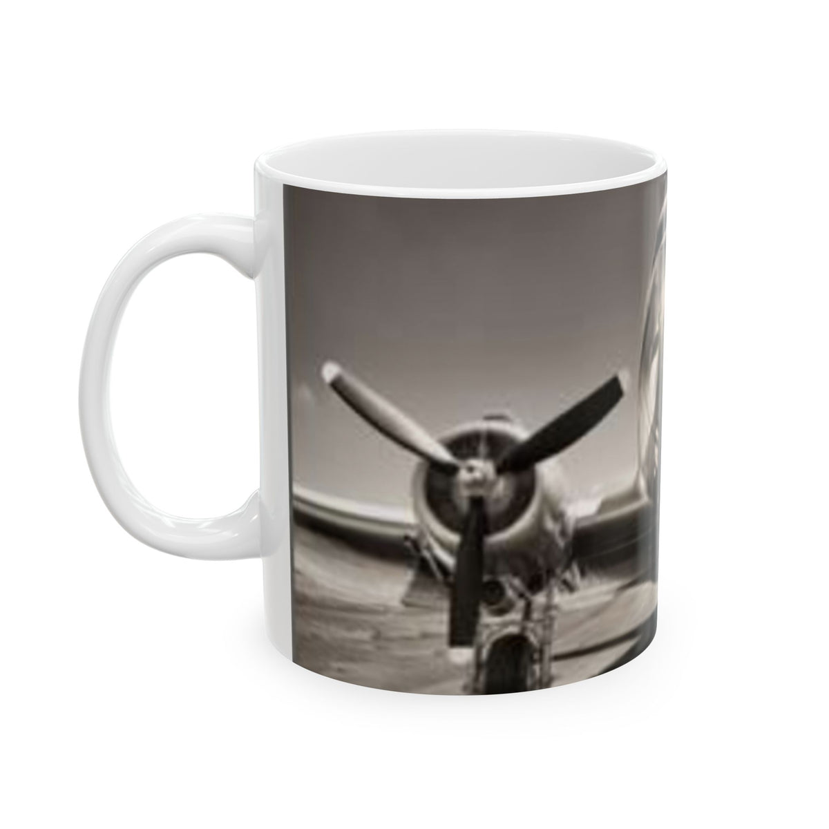 Vintage Airplane Ceramic Mug — Retro Aircraft Photo Coffee Cup (11oz/15oz)