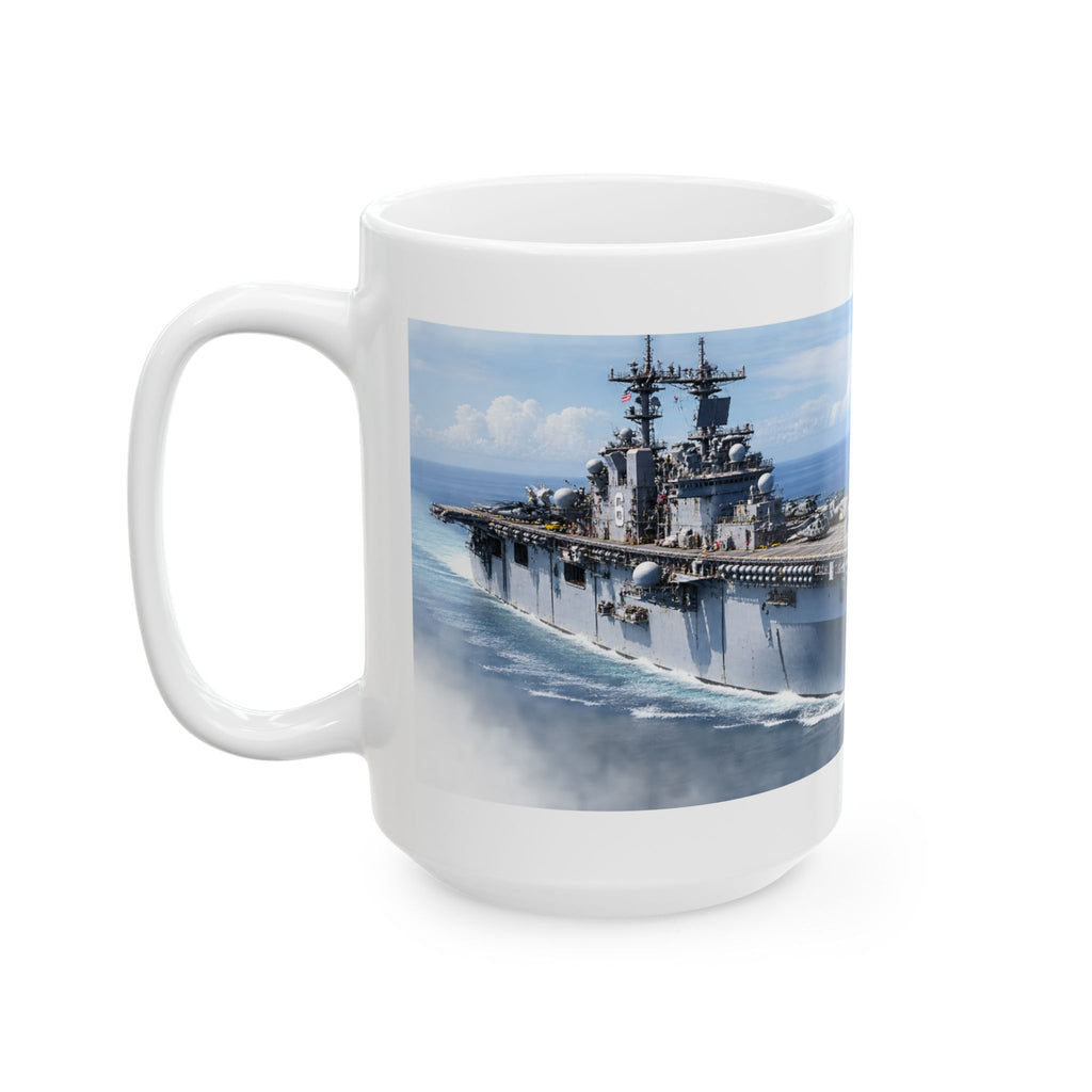 Navy Aircraft Carrier Ceramic Mug — Military Ship Coffee Cup (11oz/15oz)