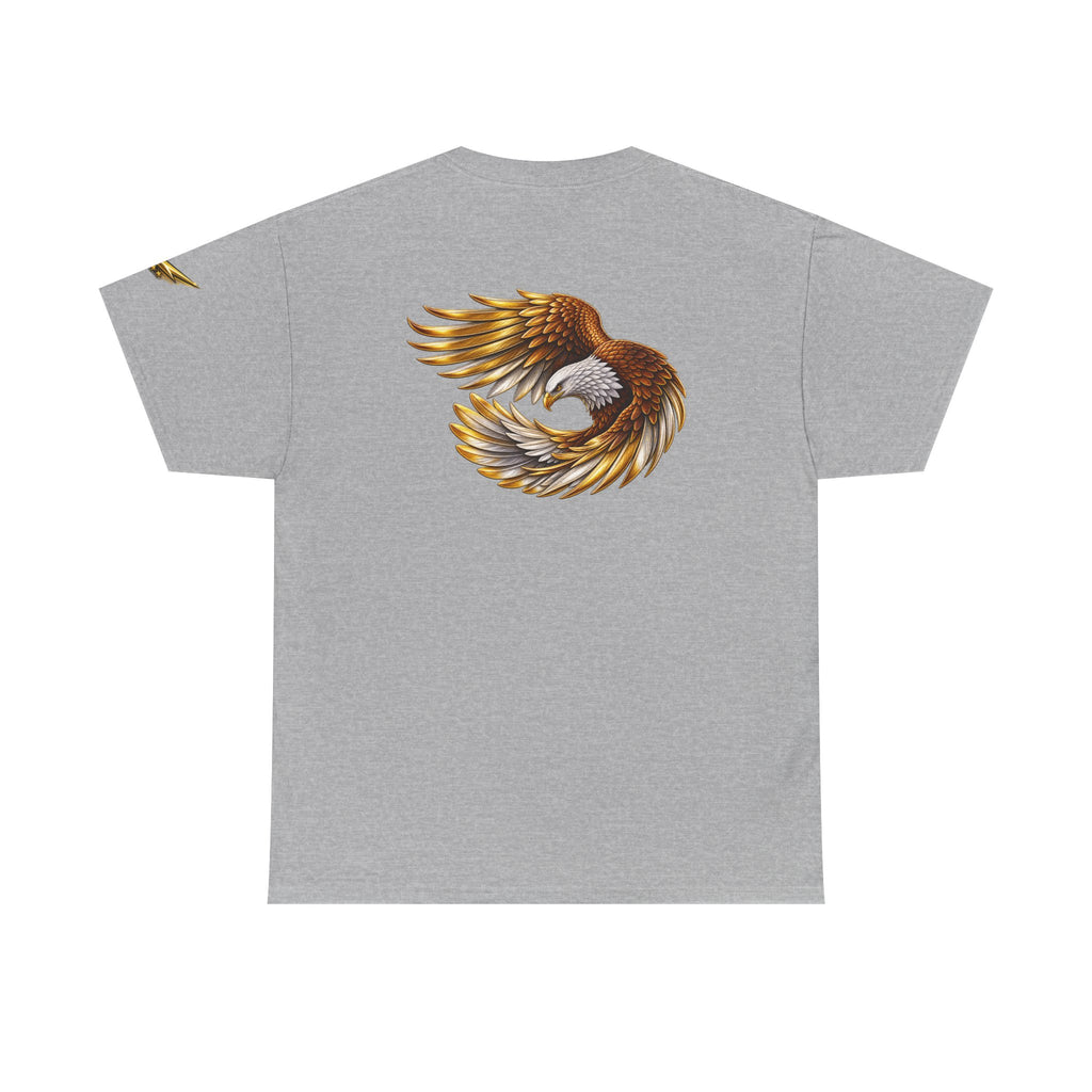 Eagle Wings Graphic Tee — Golden Flying Eagle Back Print