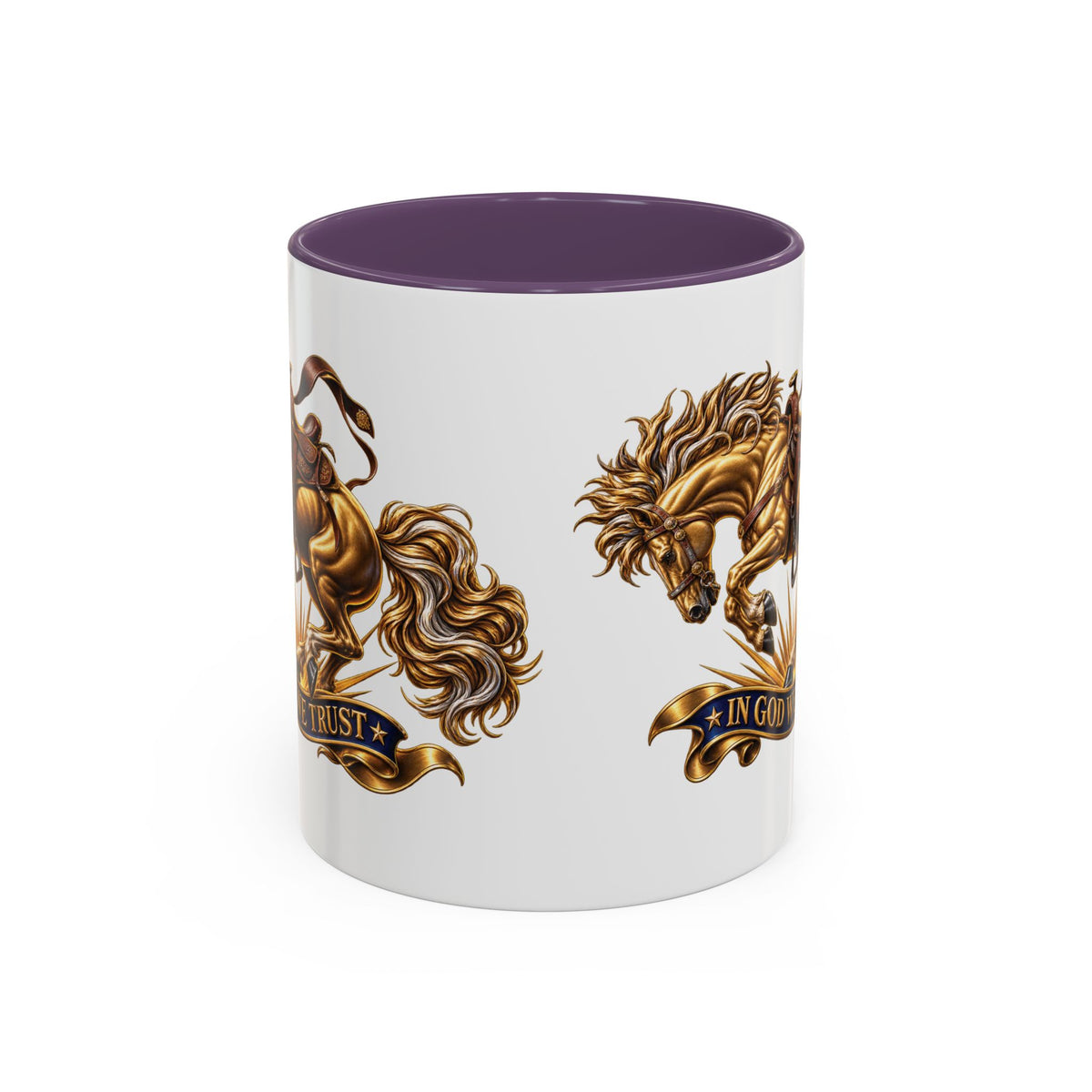 In God We Trust Golden Horse Accent Coffee Mug