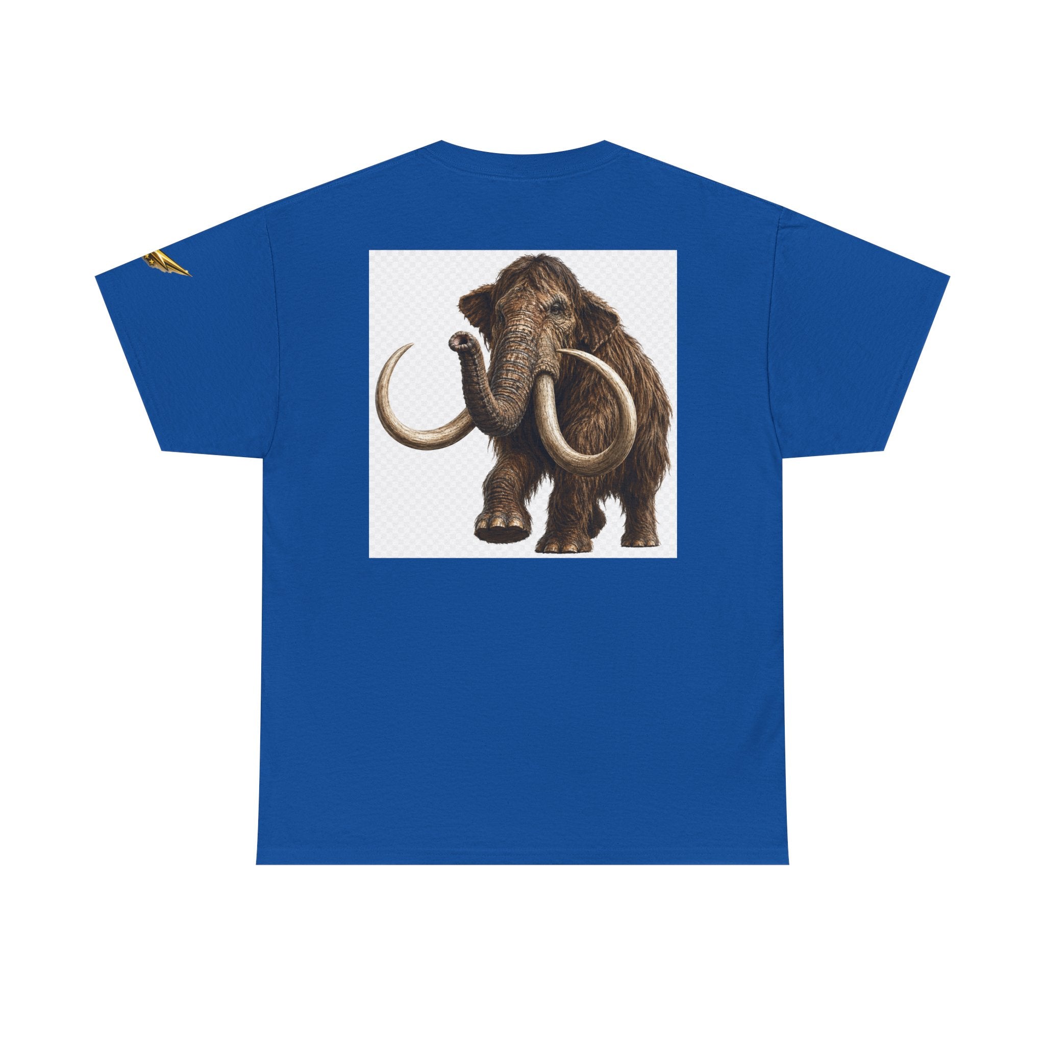 Mammoth Graphic Tee — Vintage Woolly Mammoth Illustration Back Print
