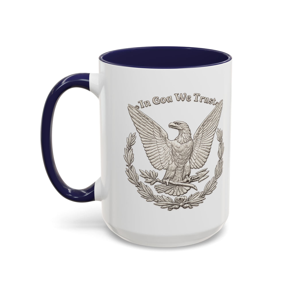 Eagle Emblem Coffee Mug — "In God We Trust" Accent Ceramic Mug (11/15oz)