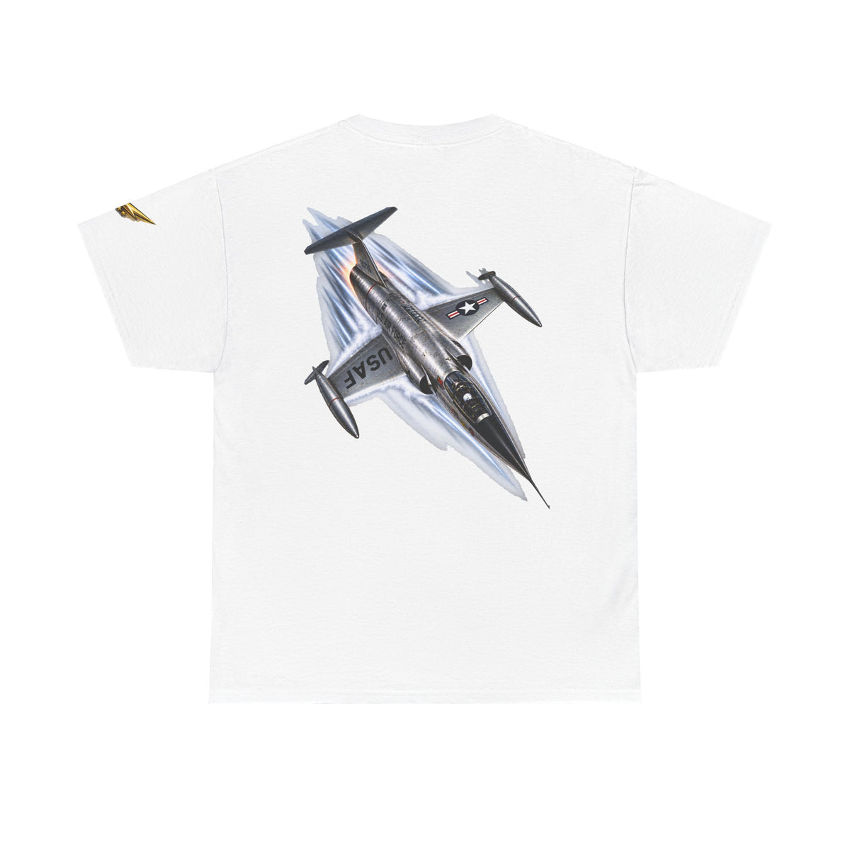 Aviation Fighter Jet T-Shirt — Vintage USAF Flag Graphic Tee
