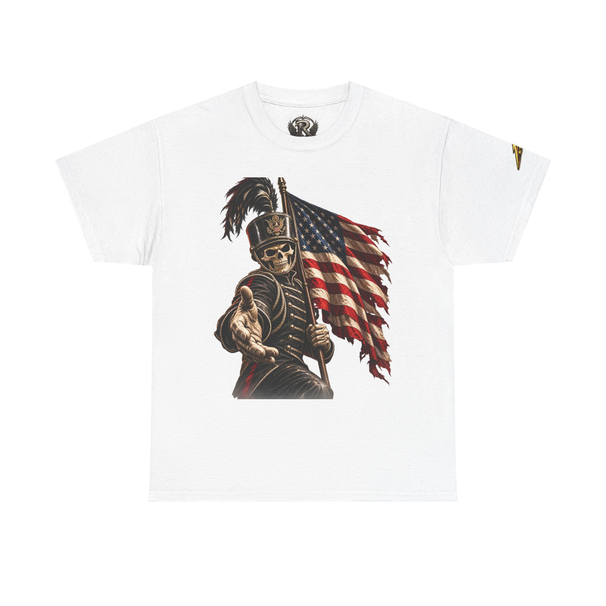 Patriotic Skeleton Soldier T-Shirt — American Flag Grim Reaper Tee