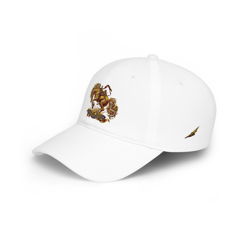 Horse Embroidered Baseball Cap — In God We Trust Design