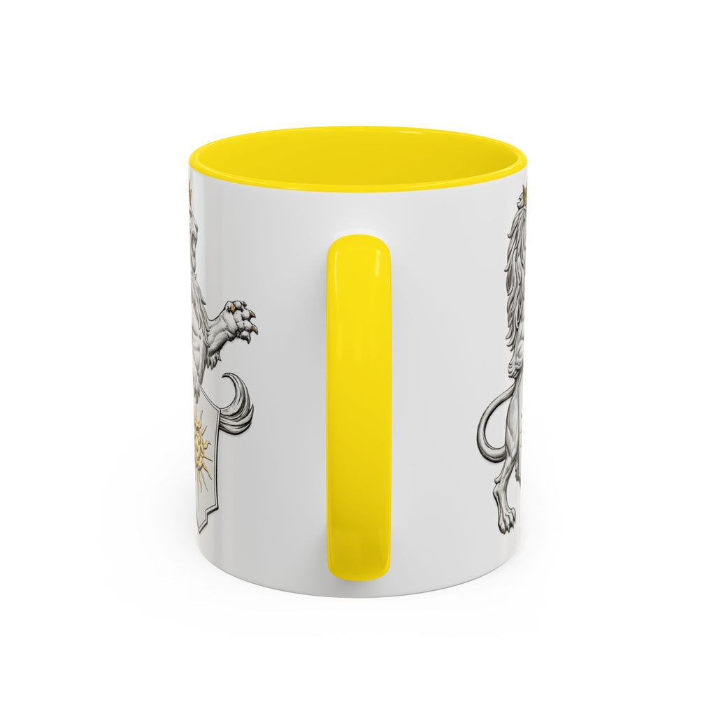 Royal Lion Crest Coffee Mug — Heraldic Crowned Lion Design (11/15oz)