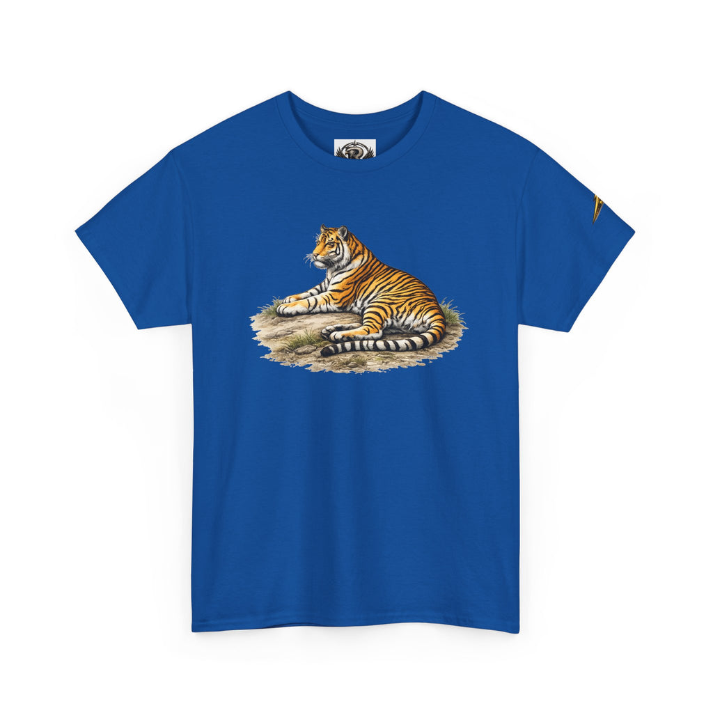 Tiger Graphic T-Shirt — Vintage Lying Tiger Illustration Tee