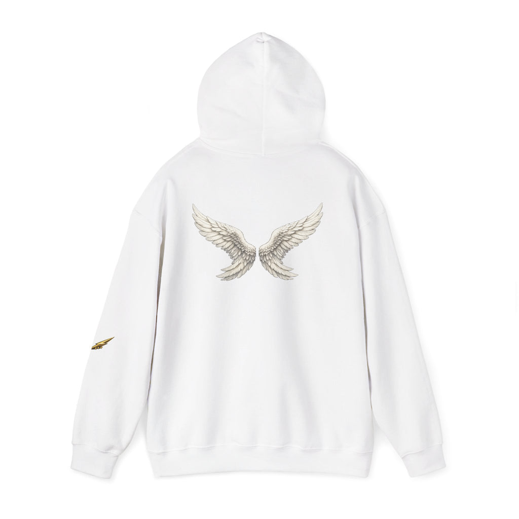 Angel Wings Hoodie — White Back Graphic Pullover