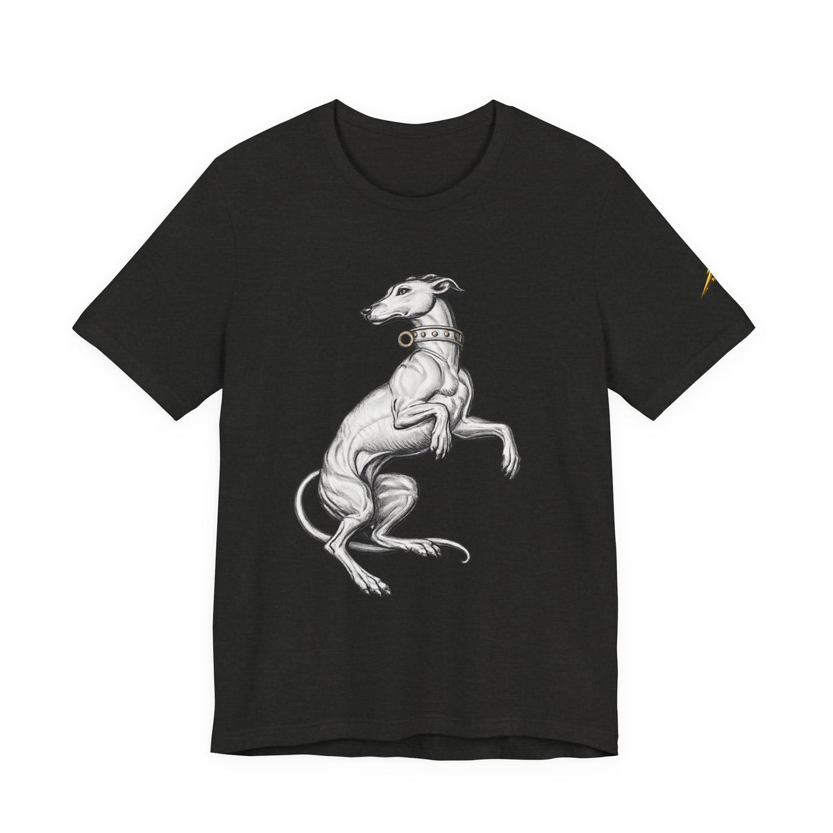 Greyhound Illustration T‑Shirt — Elegant Whippet Dog Art Tee