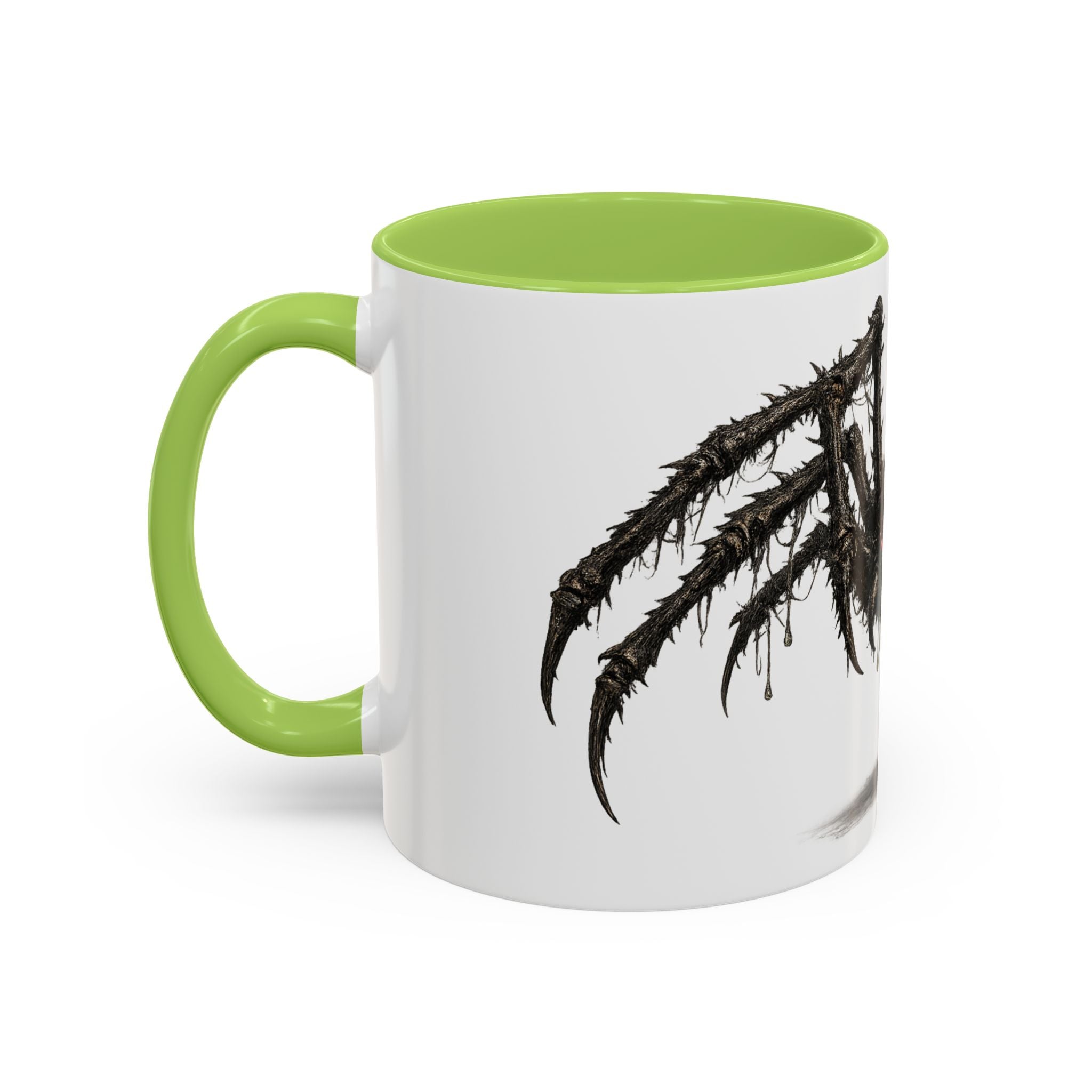 Spider Horror Accent Coffee Mug — Creepy Red-Eyed Arachnid Design (11/15oz)