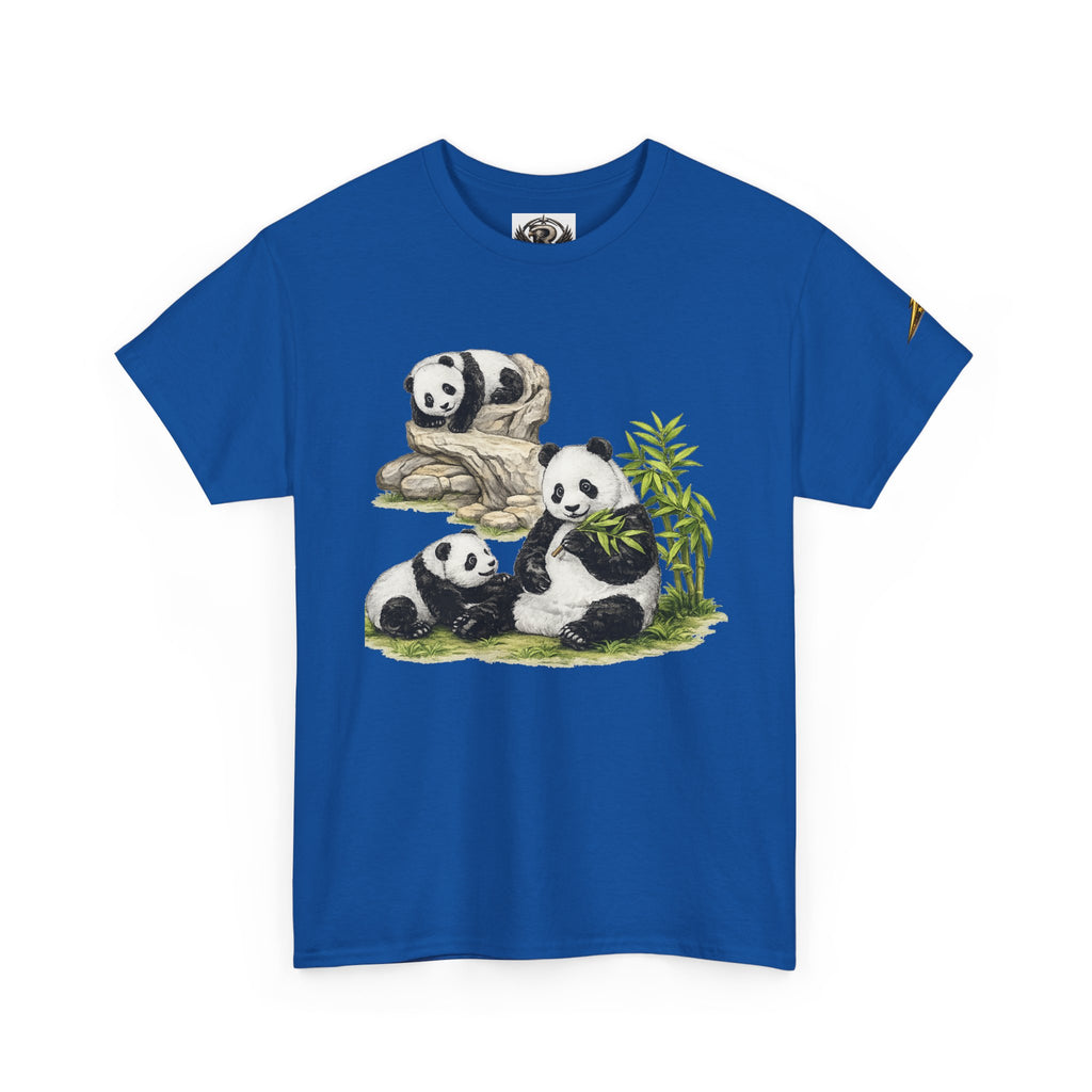 Pandas Relaxing Graphic Tee — Cute Bamboo Panda Illustration T-Shirt