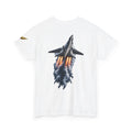 Jet Fighter Backprint Tee — Rocket Afterburner Aviation Graphic Shirt