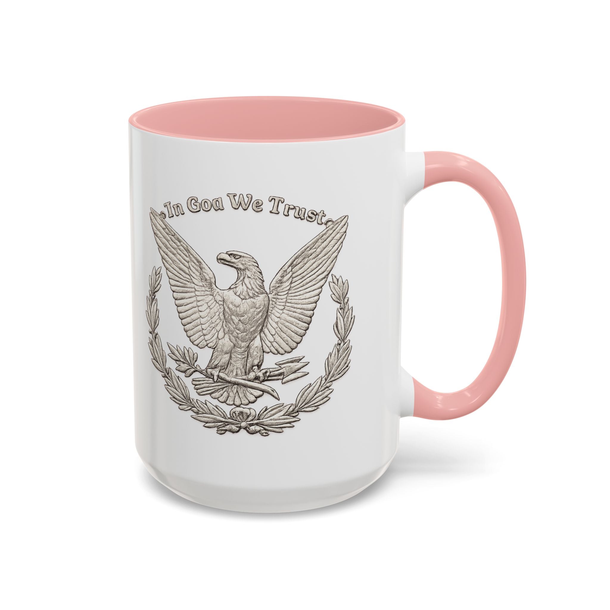 Eagle Emblem Coffee Mug — "In God We Trust" Accent Ceramic Mug (11/15oz)