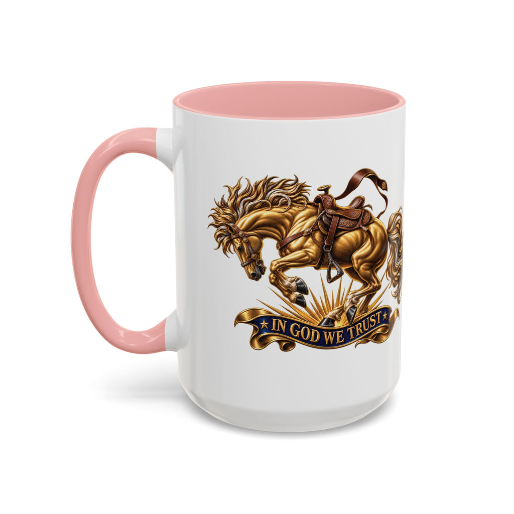 In God We Trust Golden Horse Accent Coffee Mug