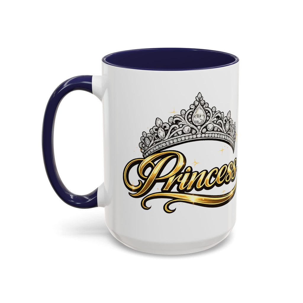 Princess Crown Accent Coffee Mug — Gold Script 11/15oz