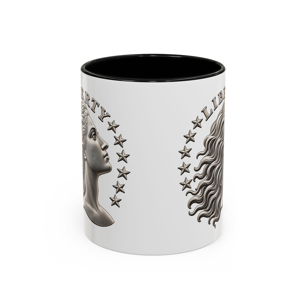 Liberty Coin Accent Coffee Mug — Vintage Lady Head Design (11/15 oz)
