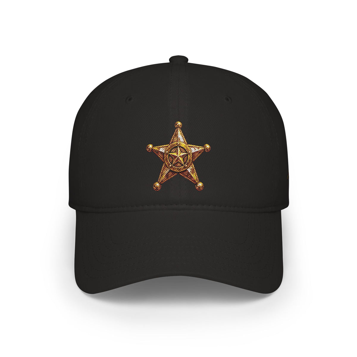 Sheriff Star Cap — Low Profile Baseball Hat with Gold Badge Embroidery