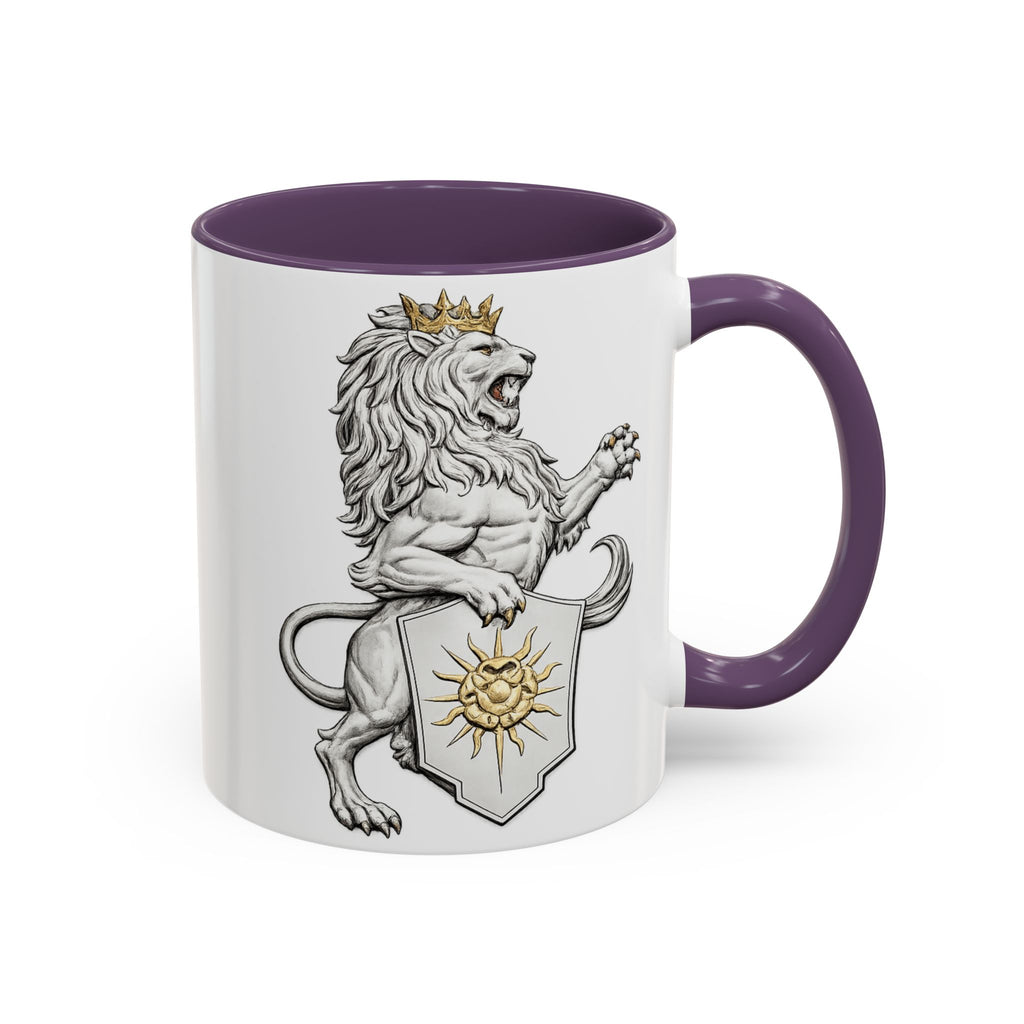 Royal Lion Crest Coffee Mug — Heraldic Crowned Lion Design (11/15oz)