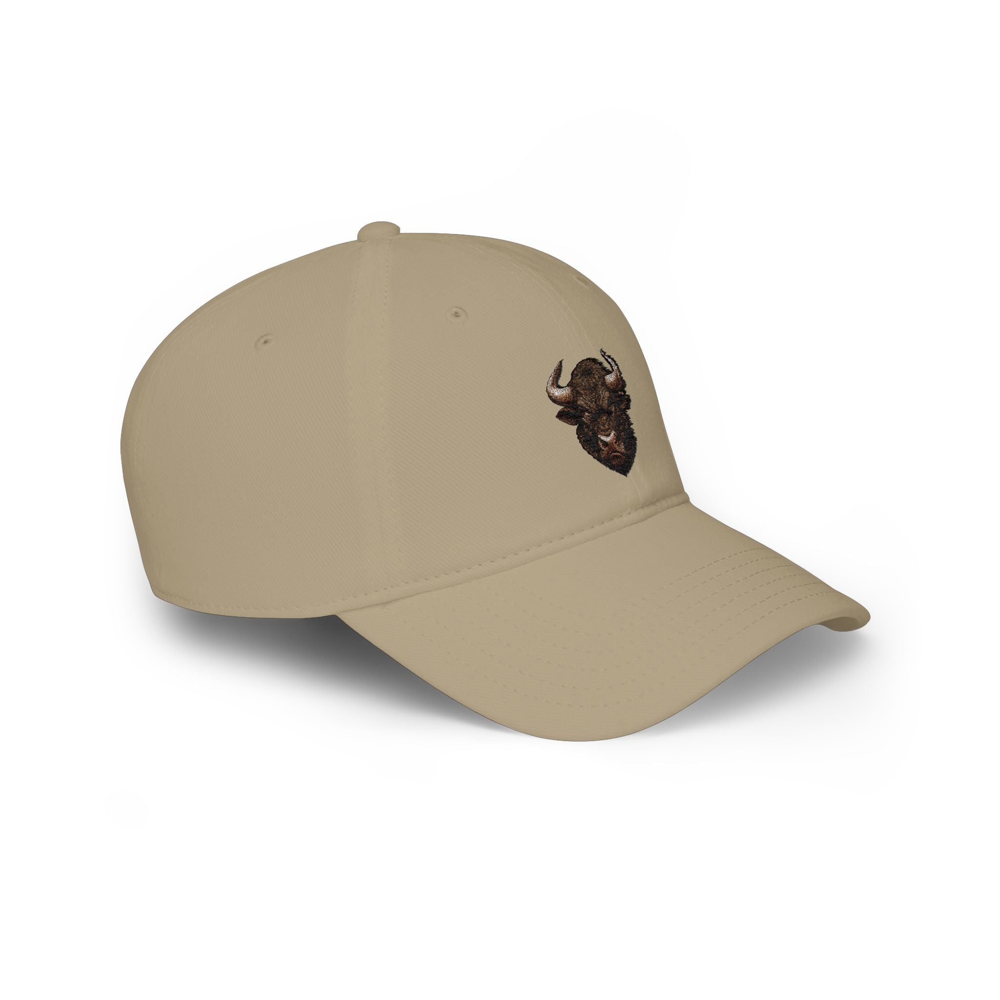 Embroidered Buffalo Head Baseball Cap — Rustic Western Low-Profile Hat