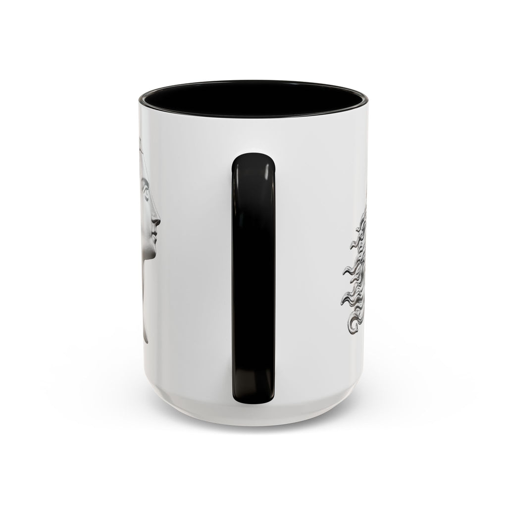 Classical Profile Accent Coffee Mug — Greek Goddess Bust Design (11/15oz)