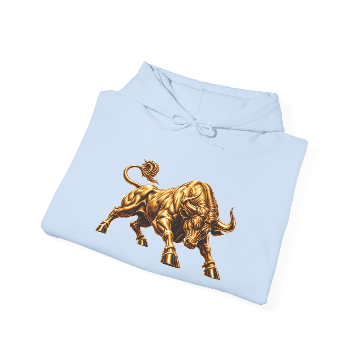 Gold Bull Hoodie — Metallic Charging Bull Graphic Hoody