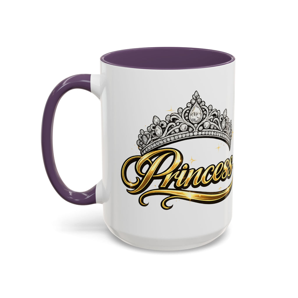 Princess Crown Accent Coffee Mug — Gold Script 11/15oz