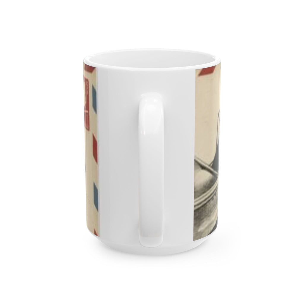 Vintage Airplane Ceramic Mug – Retro Airmail Pilot Coffee Cup (11oz, 15oz)