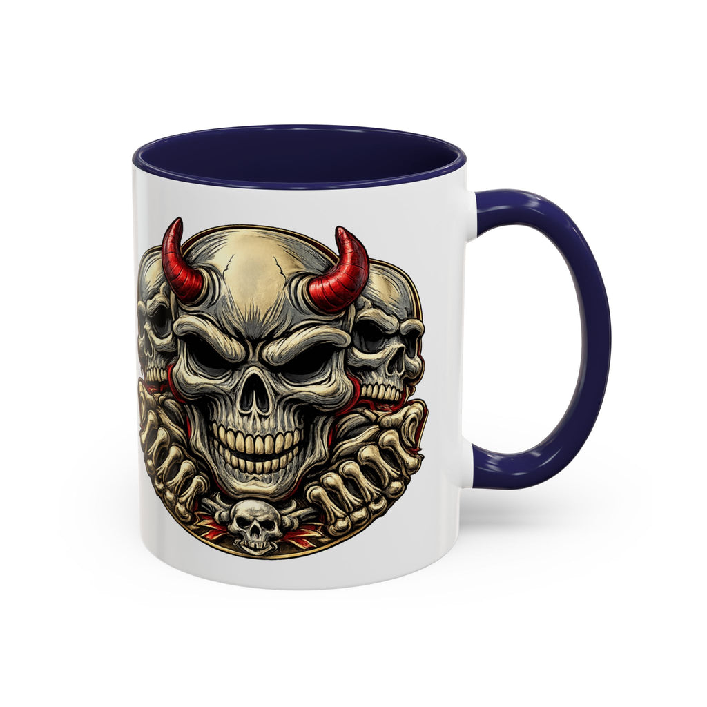 Devil Skull Accent Coffee Mug – Gothic Demon Skull Design (11/15 oz)