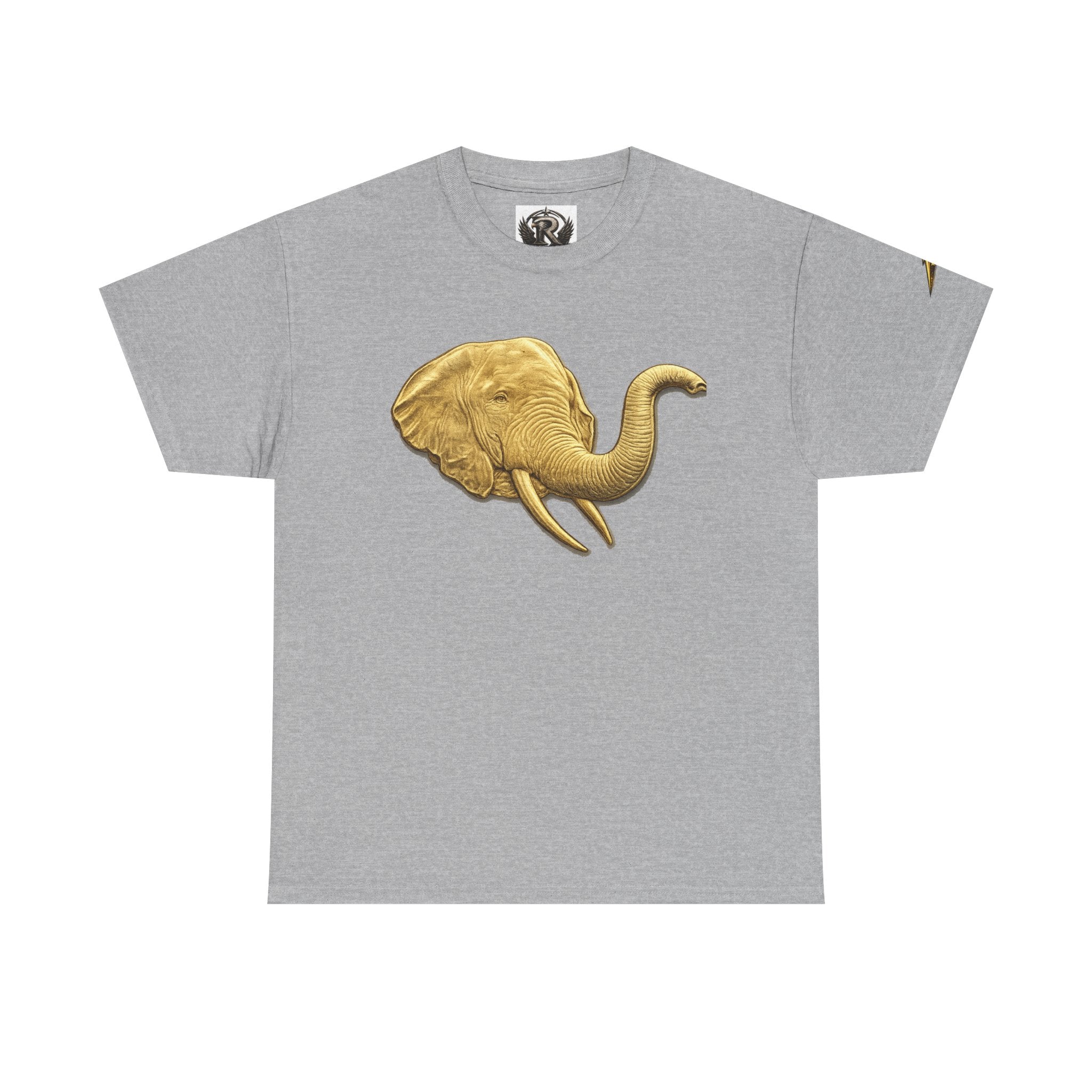 Gold Elephant Head Tee — Vintage Animal Graphic T-Shirt