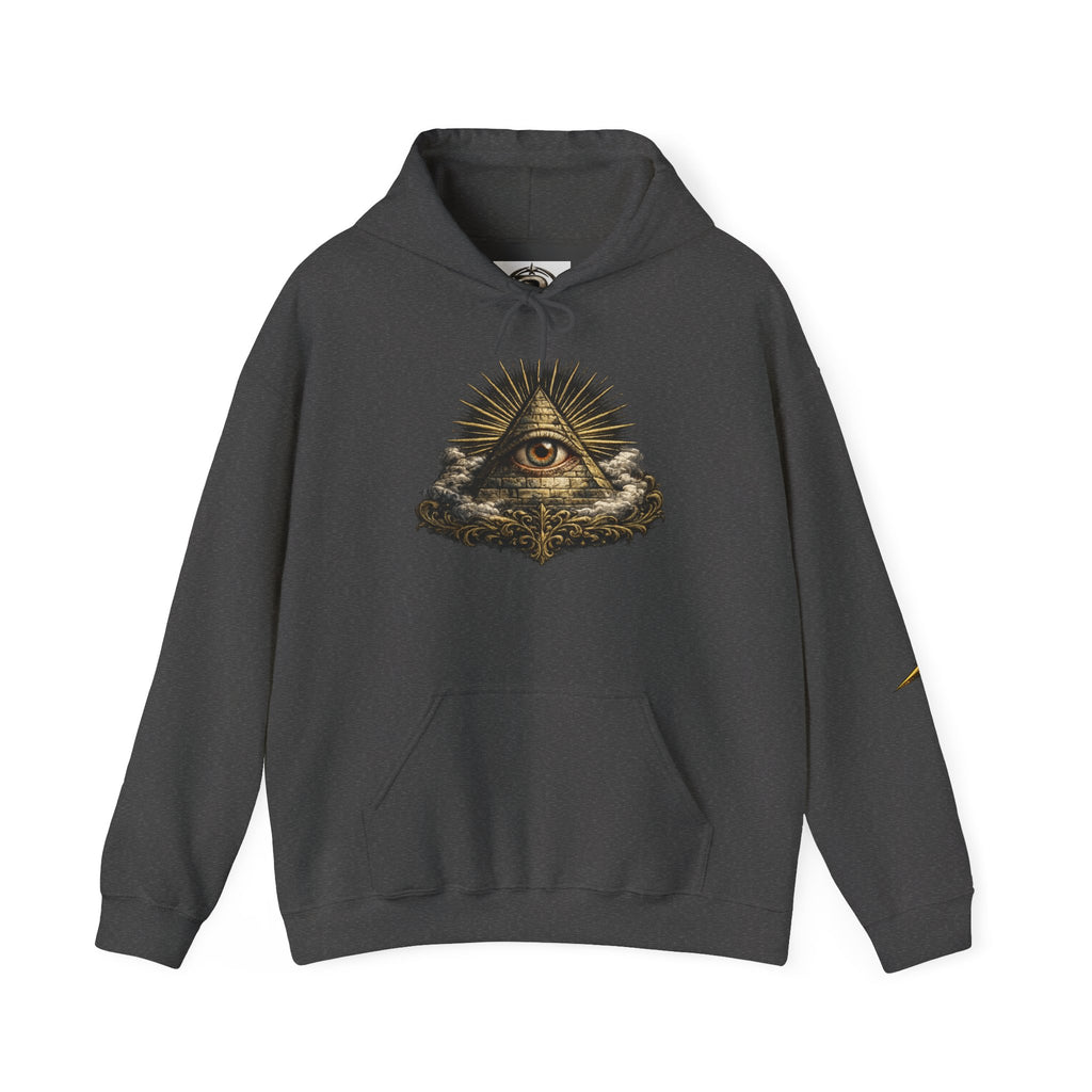 All-Seeing Eye Hoodie — Vintage Pyramid Symbol Graphic Sweatshirt