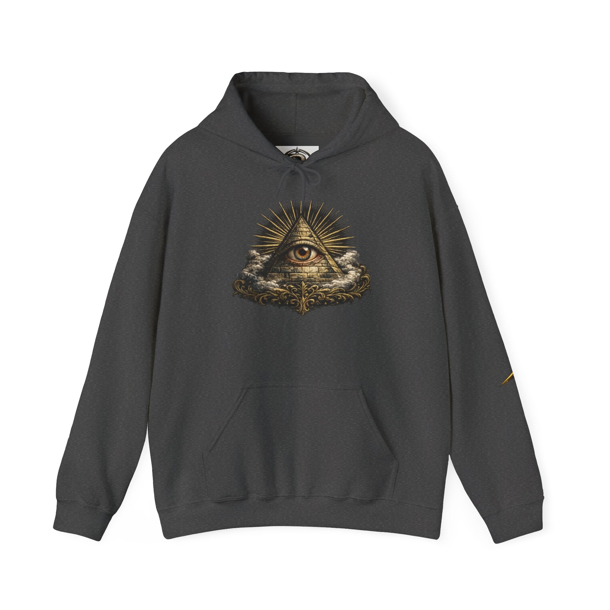 All-Seeing Eye Hoodie — Vintage Pyramid Symbol Graphic Sweatshirt
