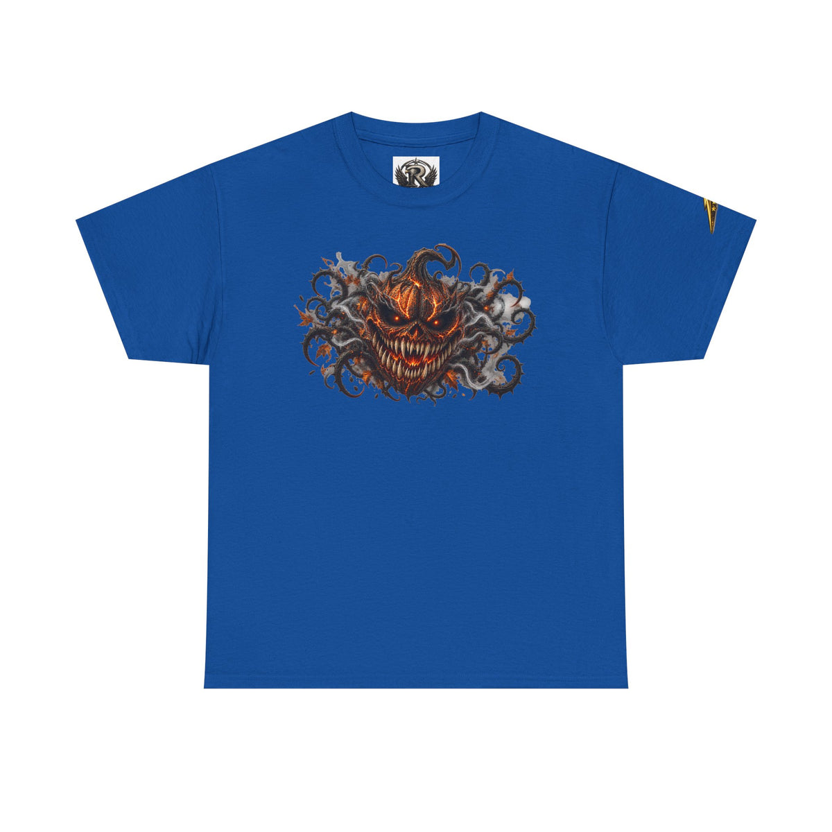 Graphic Tee — Fiery Pumpkin Demon Design (Halloween Horror Shirt)