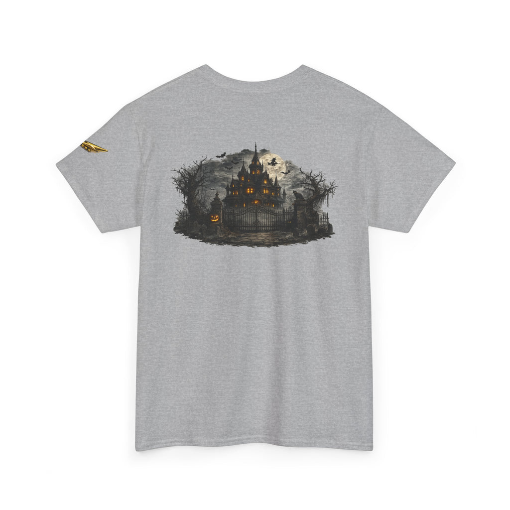 Haunted Mansion Tee — Spooky Gothic Castle Graphic T-Shirt