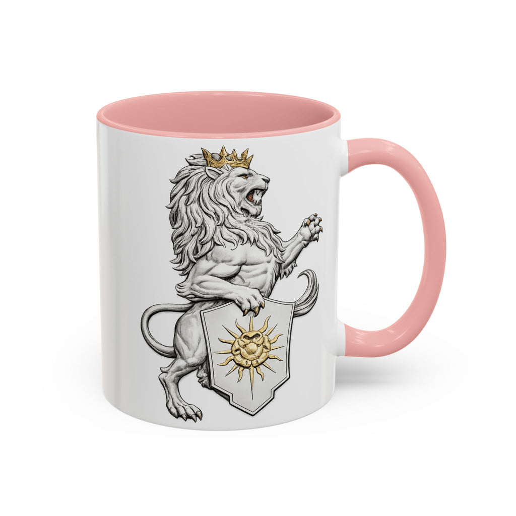 Royal Lion Crest Coffee Mug — Heraldic Crowned Lion Design (11/15oz)