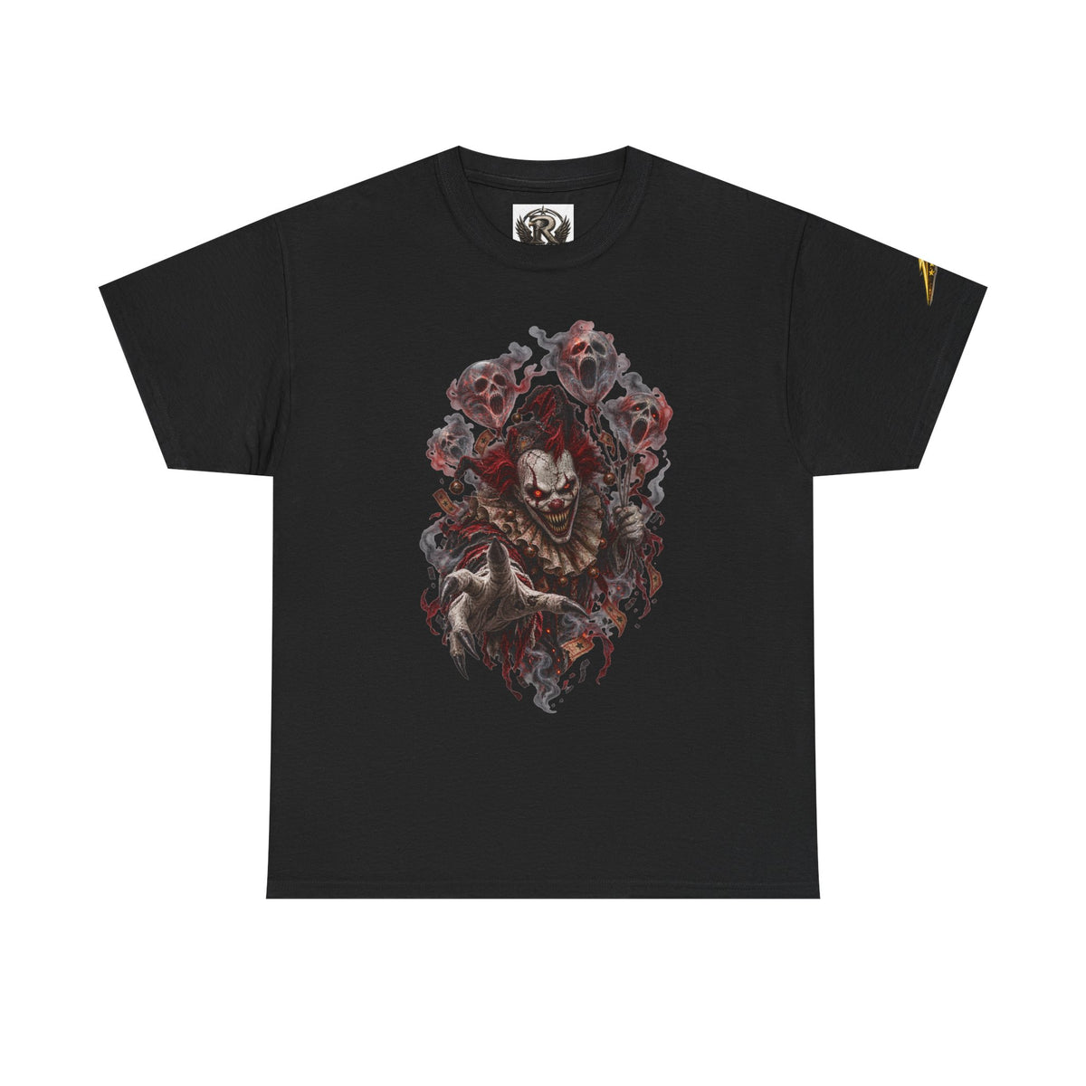 Horror Clown Graphic Tee — Dark Creepy Skull & Roses T-Shirt