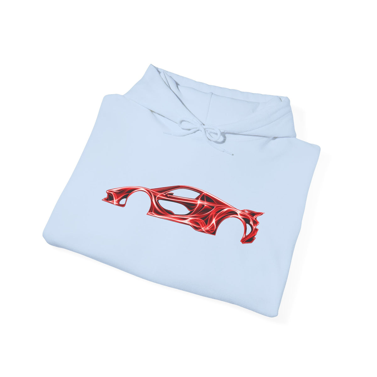 Car Silhouette Hoodie – Red Flame Sports Car Graphic