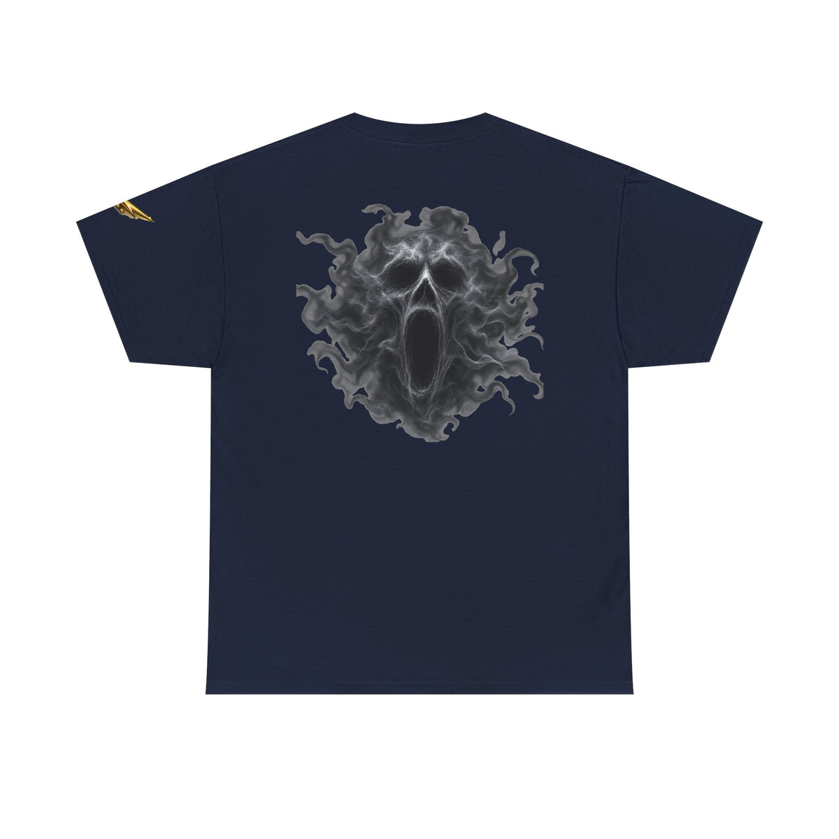 Ghostly Smoke Skull Tee — Dark Horror Back Graphic T-Shirt