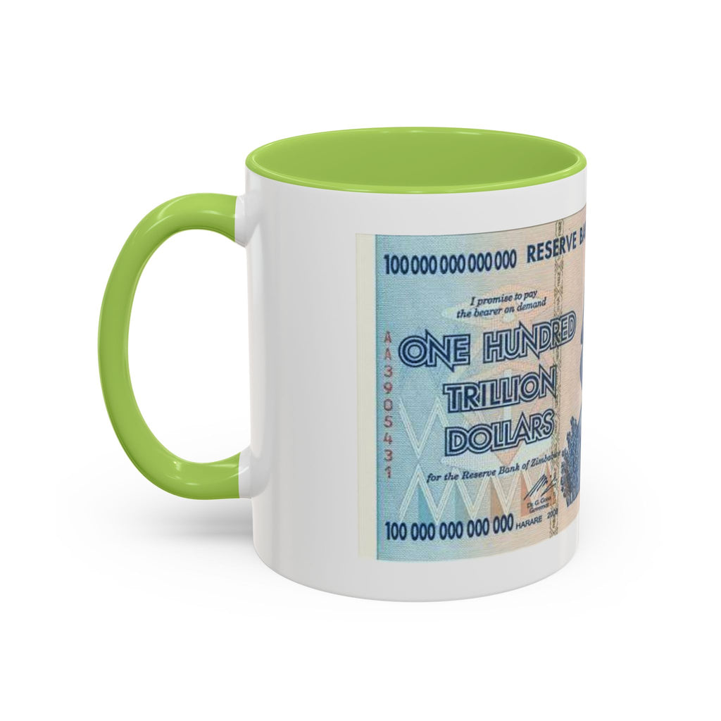 Zimbabwe Trillion Dollar Note Coffee Mug — Vintage Currency Accent Mug (11/15oz)