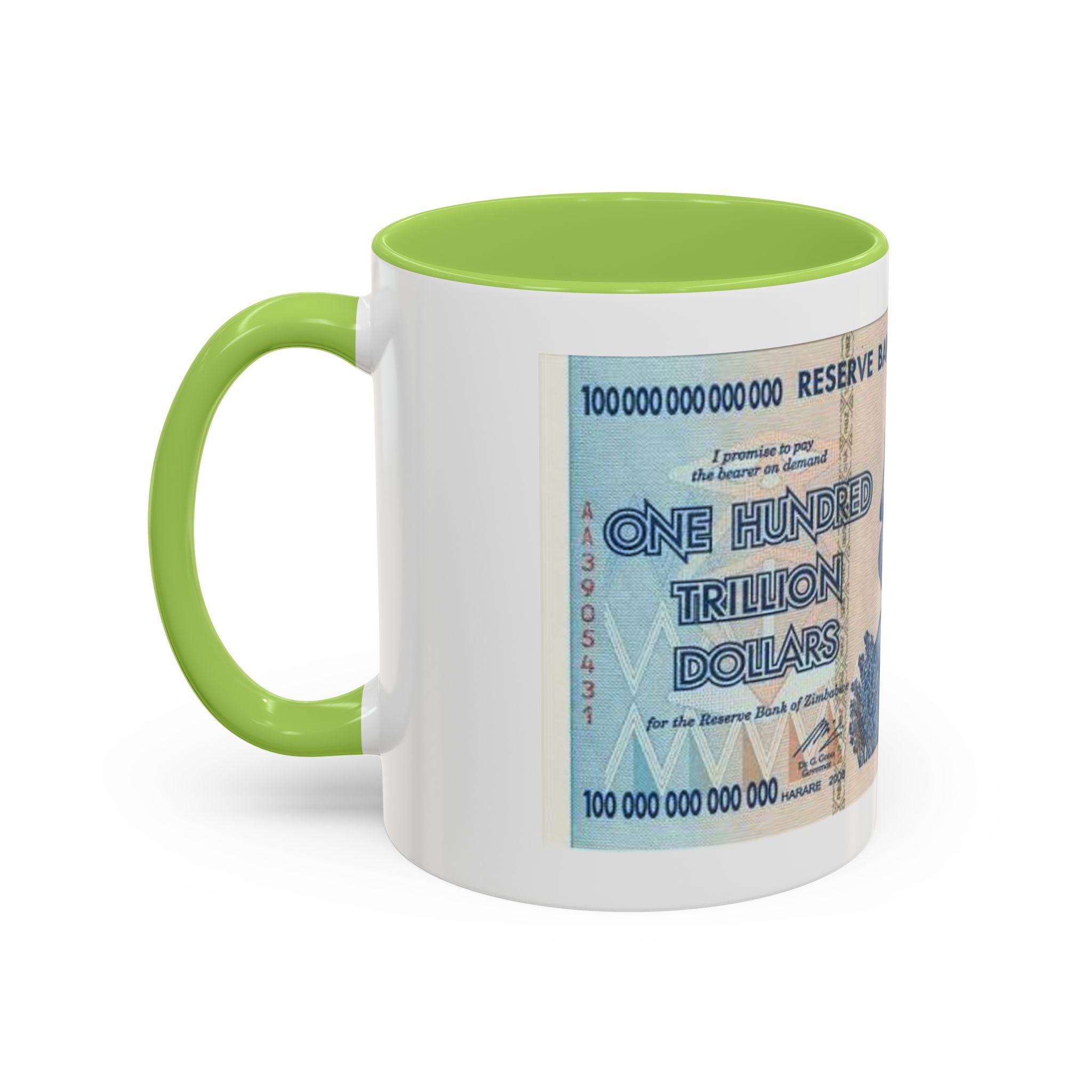 Zimbabwe Trillion Dollar Note Coffee Mug — Vintage Currency Accent Mug (11/15oz)